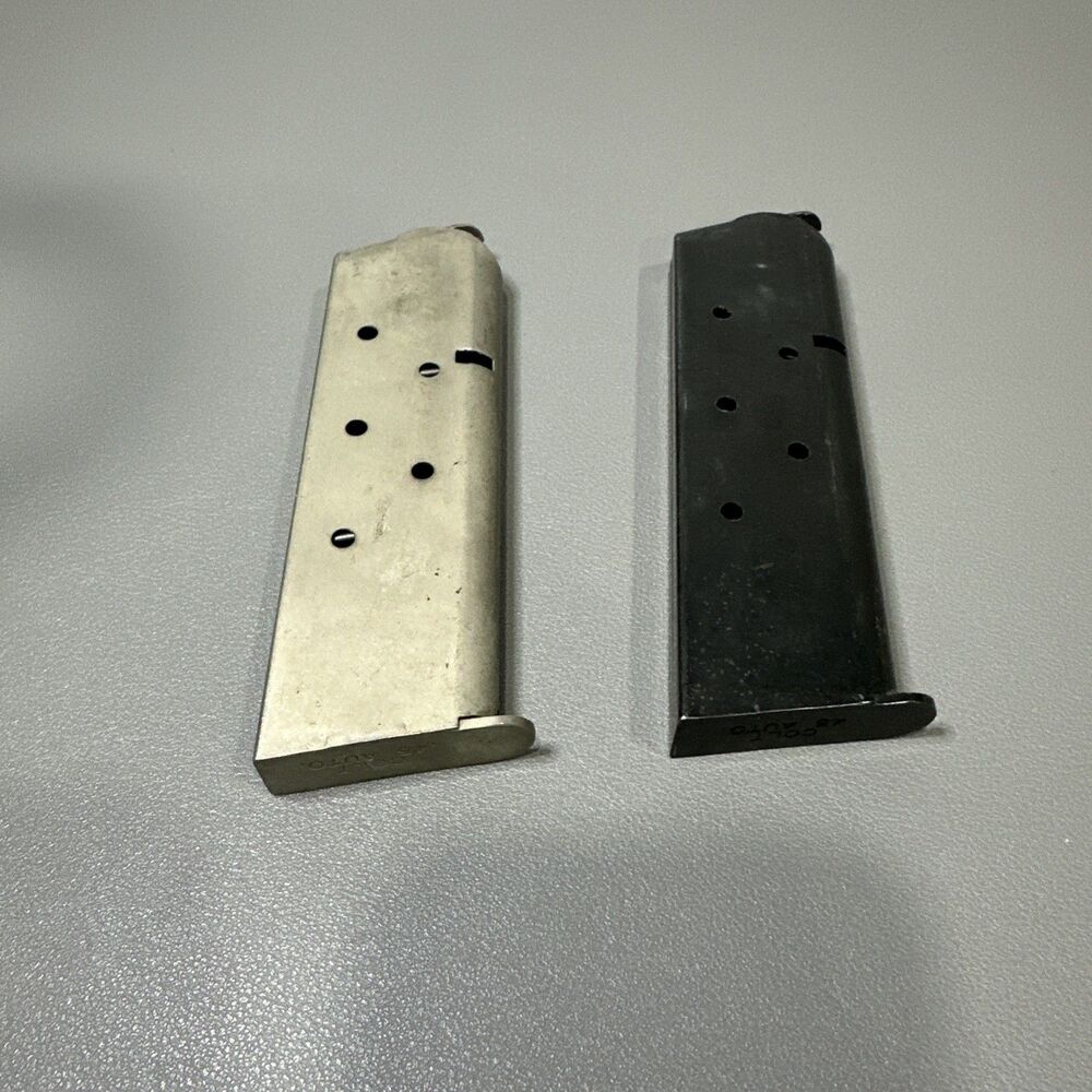 Colt 1911 .45 ACP 7 Round Pistol Magazine Lot Of 2 - Marked "COLT .45 AUTO." - Picture 2 of 4